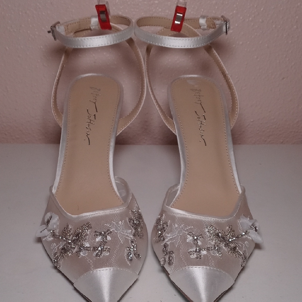 Betsey Johnson White Embellished Women's Shoes